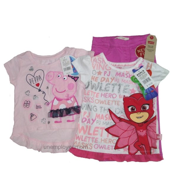 Peppa Pig Owlett PJMasks Pink Levis Legging